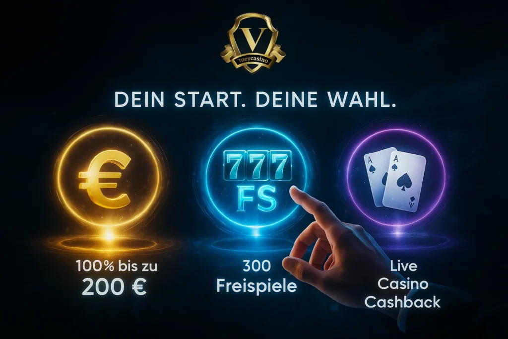 Vasy Casino Willkommensbonus Auswahl